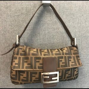 AUTHENTIC FENDI FF LOGO ZUCCA BAGUETTE PURSE